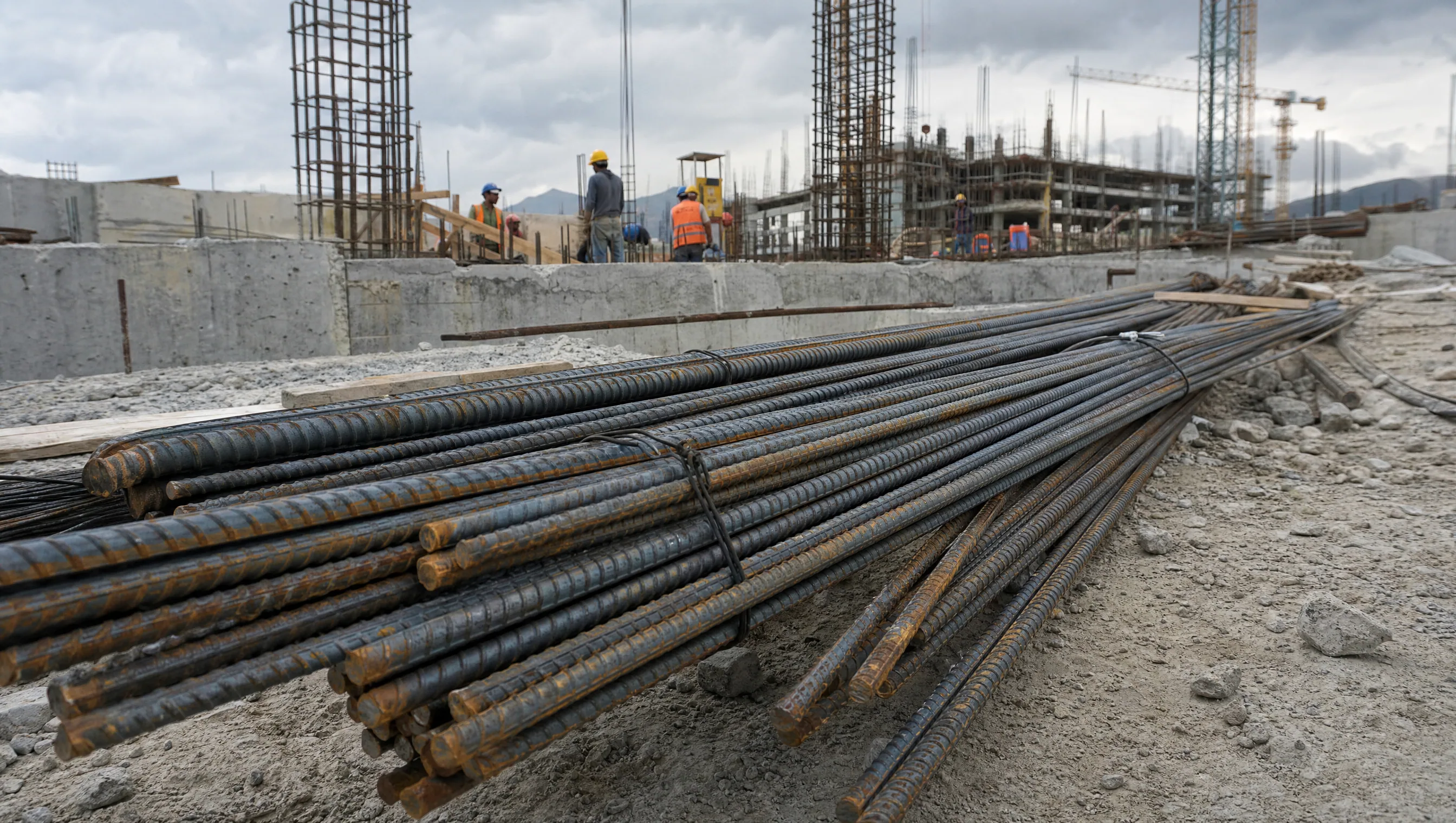 Varilla corrugada en obra — material para construcción